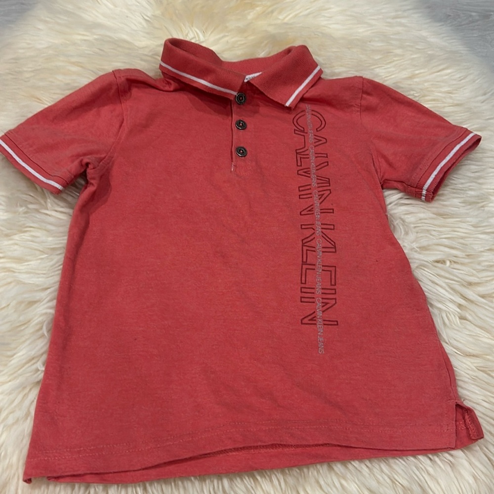 Calvin Klein Coral Pink Polo Shirt in 4T